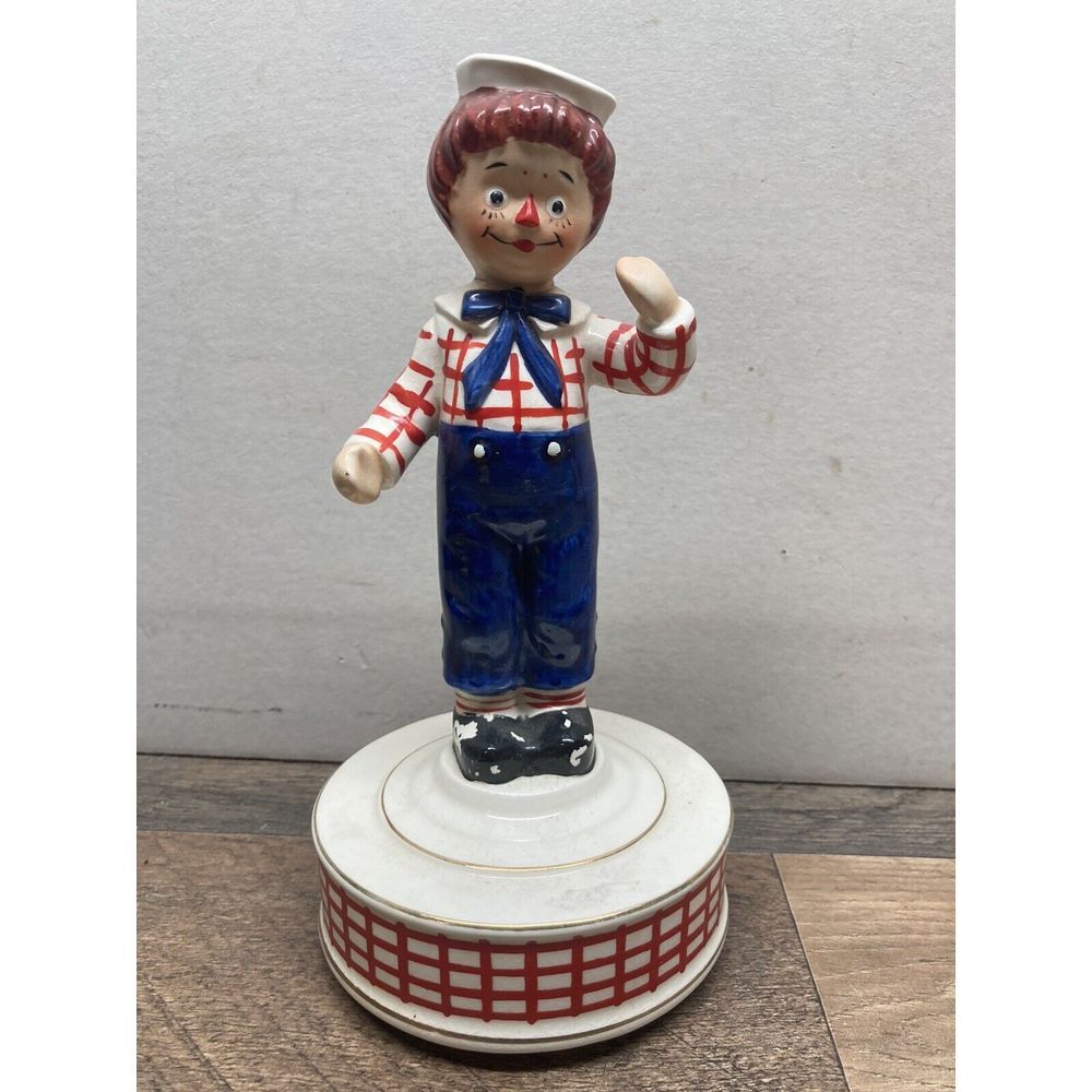 Vintage 1971 Bobbs Merrill Company Raggedy Andy Music Box Plays‎ "Do Re Mi"